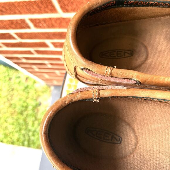 Keen Brown Leather Boat Shoes Mens 10 D Moc Toe Casual Deck Shoes 607379 main image 4